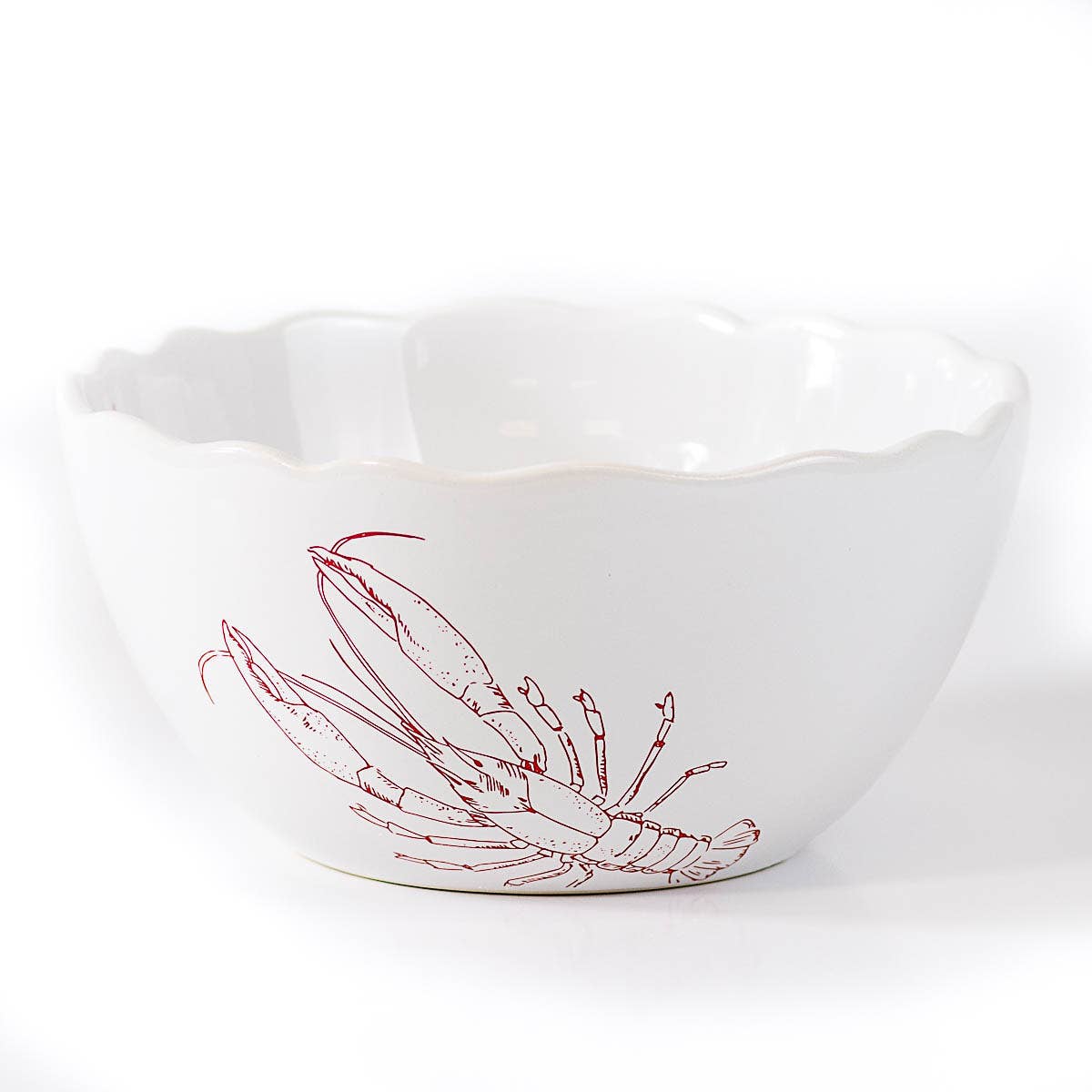 Crawfish Feast Bowl White/Red 8x4