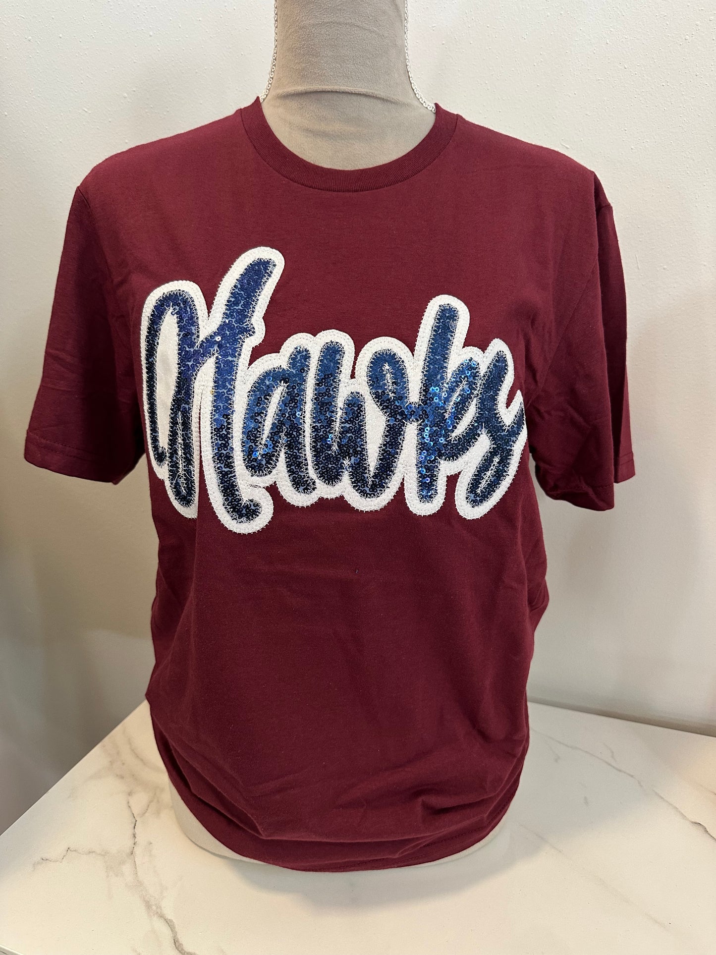 Hawks Short Sleeve Sequin Tshirt