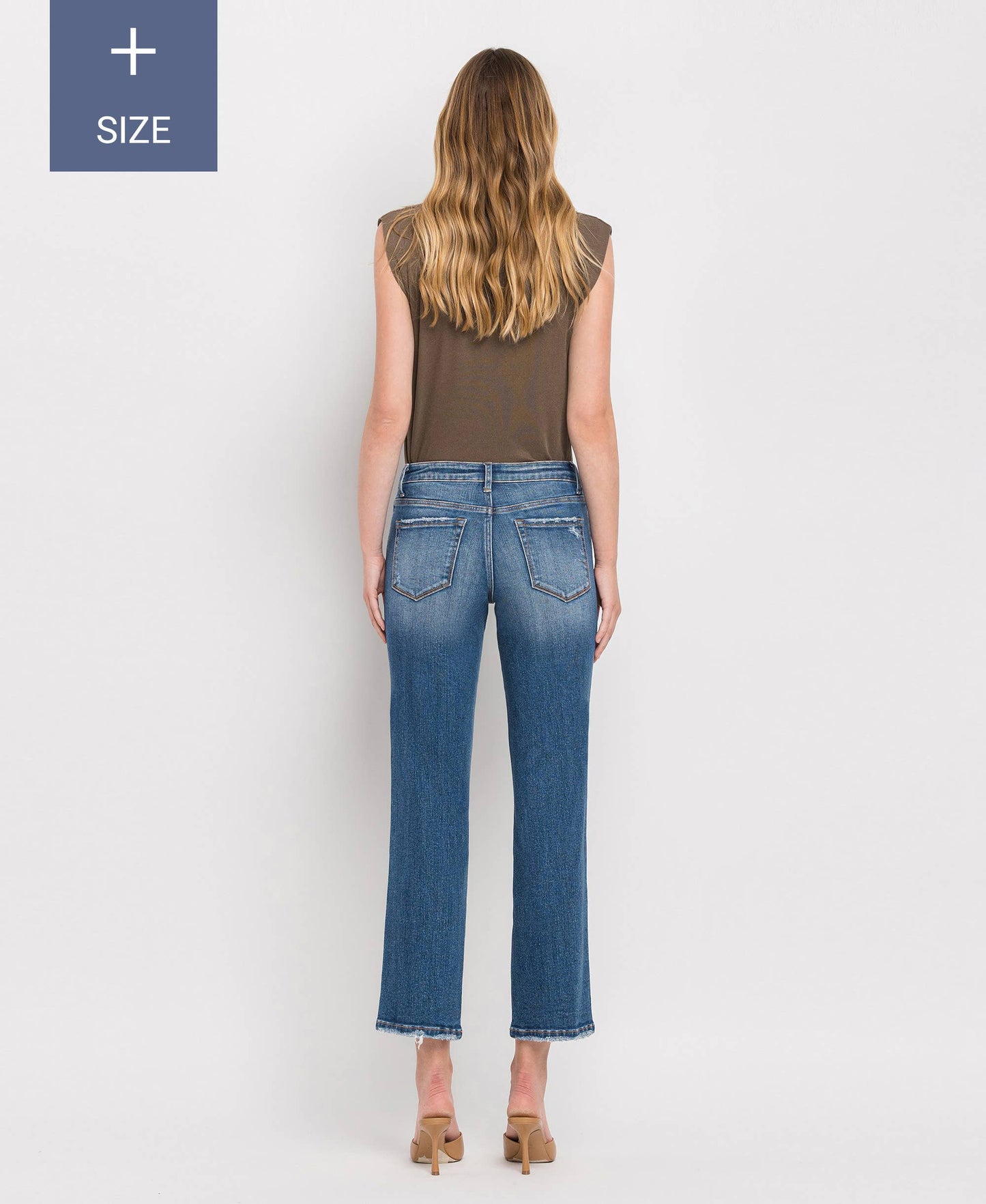 Curvy High Rise Crop Straight Jeans