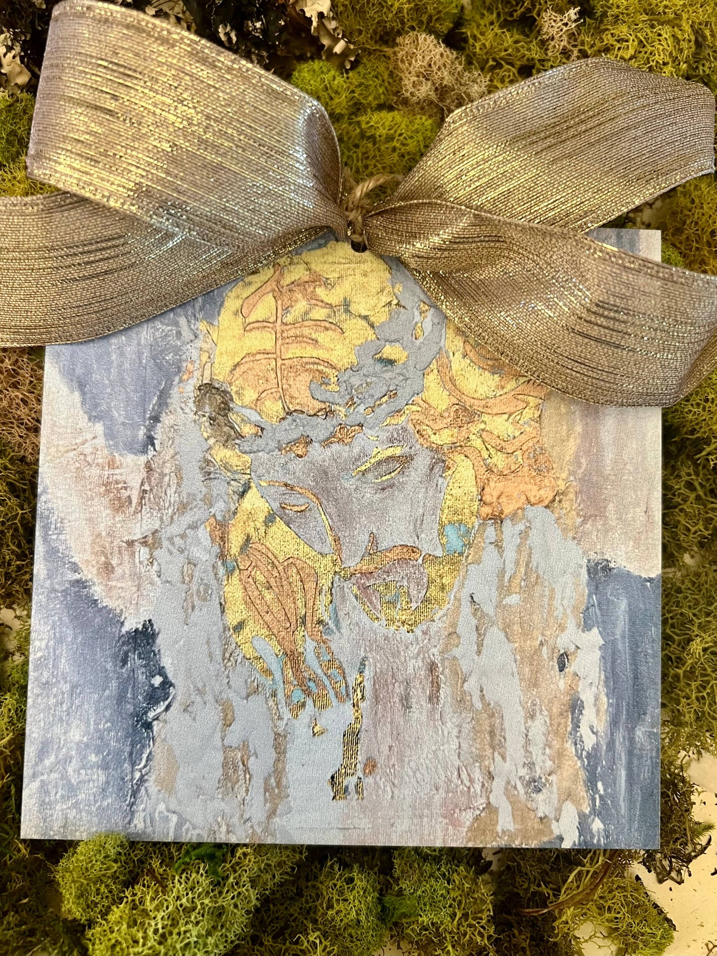 Jesus in Gold Christmas Ornament