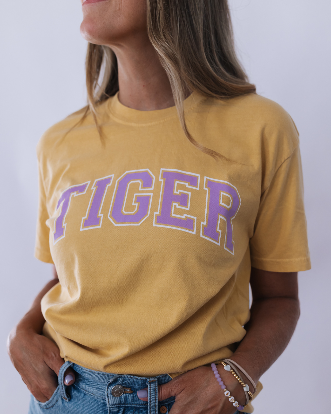 Tiger Block Screen Print T shirt