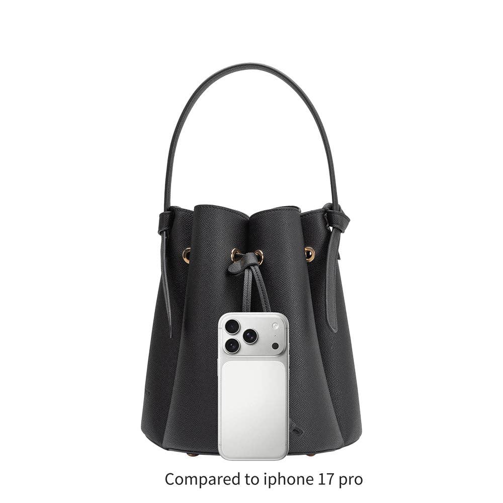 Laguna Black Recycled Vegan Leather Top Handle Bag