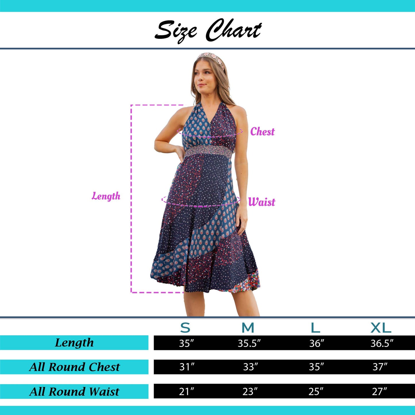 Halter Neck Babydoll Dress Patchwork - Final Sale