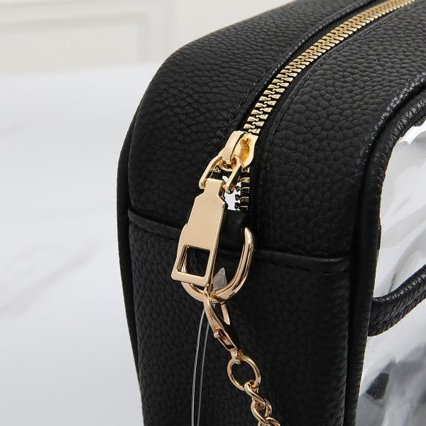 Black Clear Cross Body with Tassel