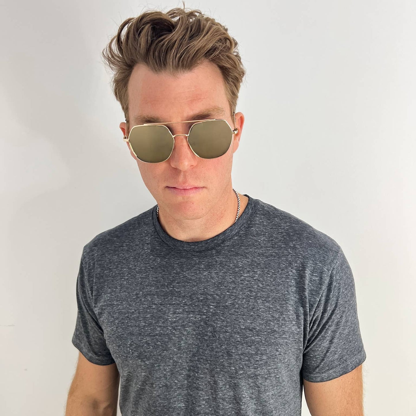 PALM BRONZE Polarized Premium Metal Geometric Sunglasses