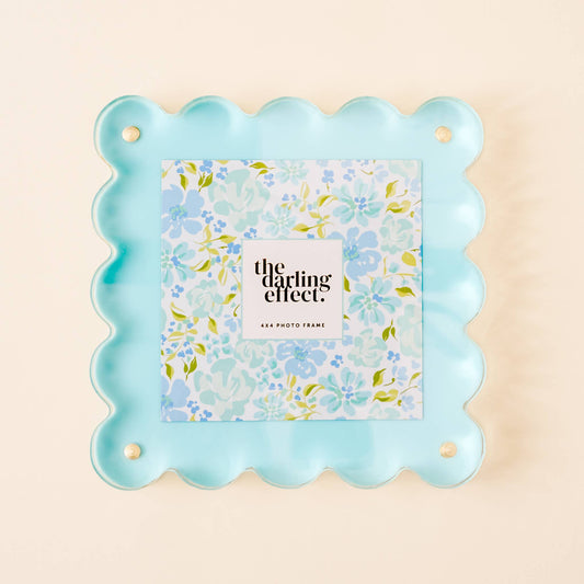 Square Scalloped Acrylic Frame-Blue
