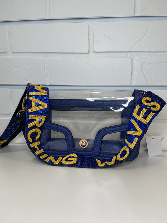 CC Marching Wolves Sequin and Beaded Purse Strap