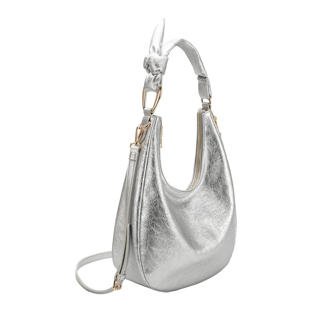 Lilie Silver Recycled Vegan Shoulder Bag