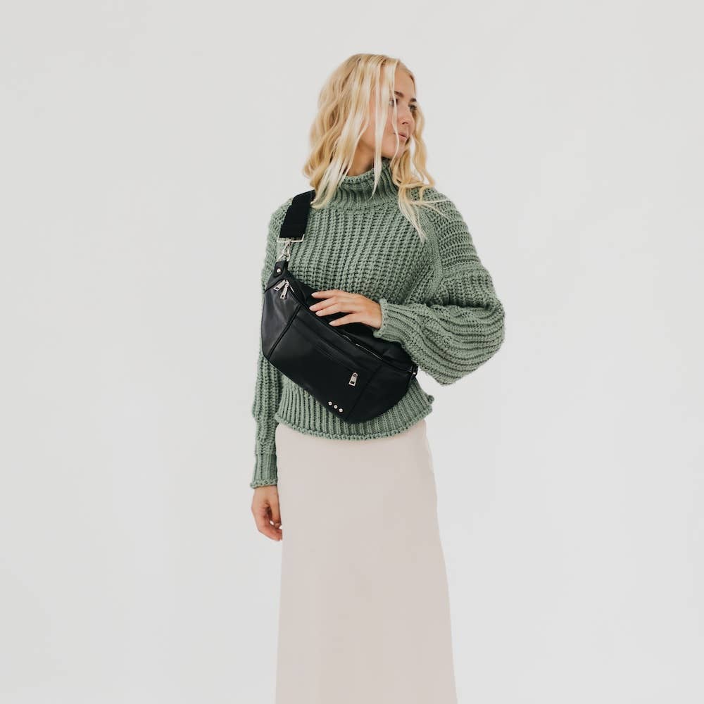 Gray Metallic Marley Oversized Bum Bag