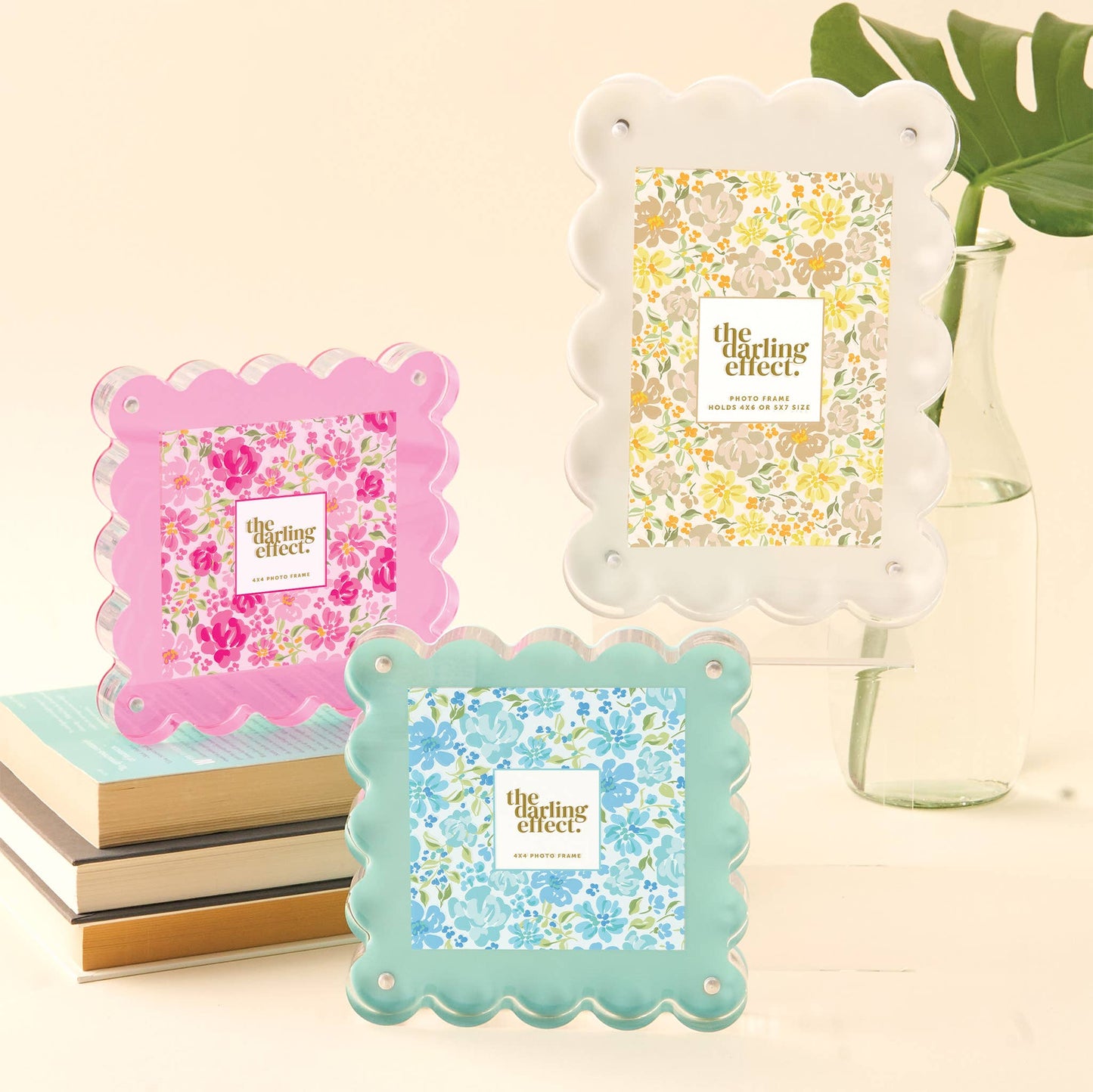 Square Scalloped Acrylic Frame-Blue