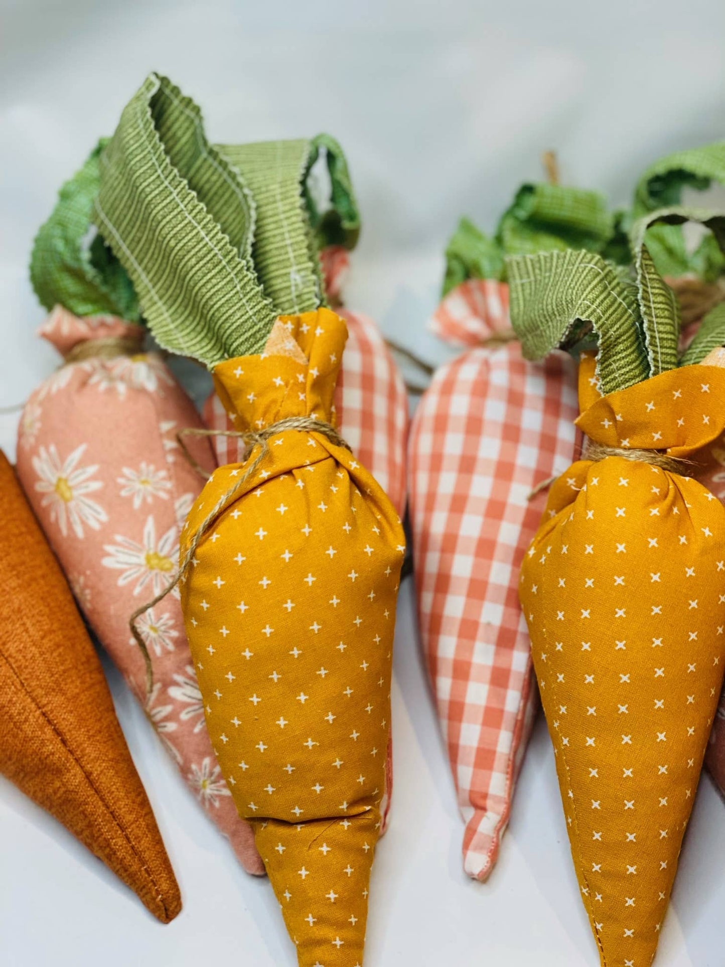 Handmade Large Fabric Carrots - 10 Inch Decorative