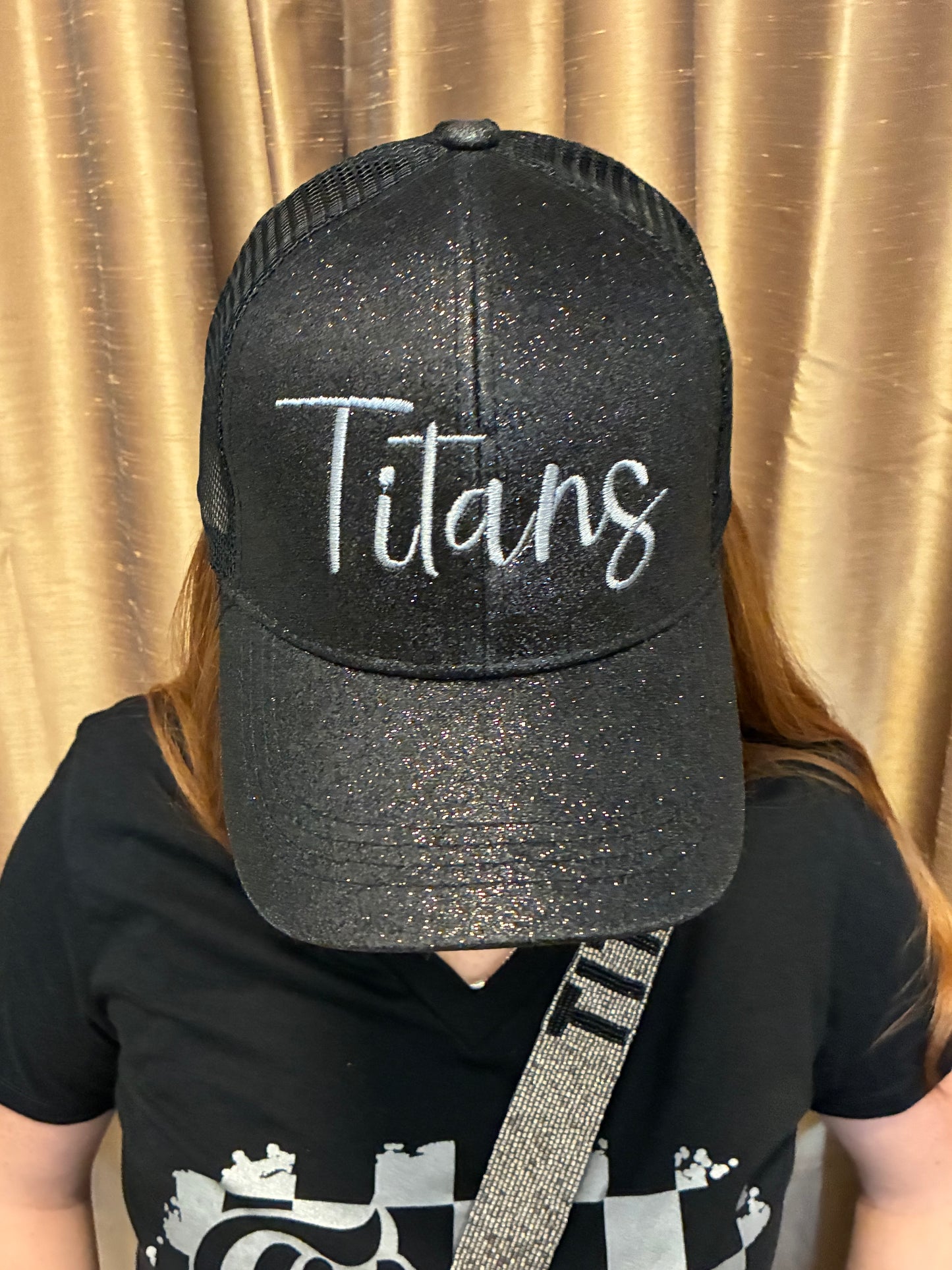 LHS Titans Distressed Glitter Baseball Cap