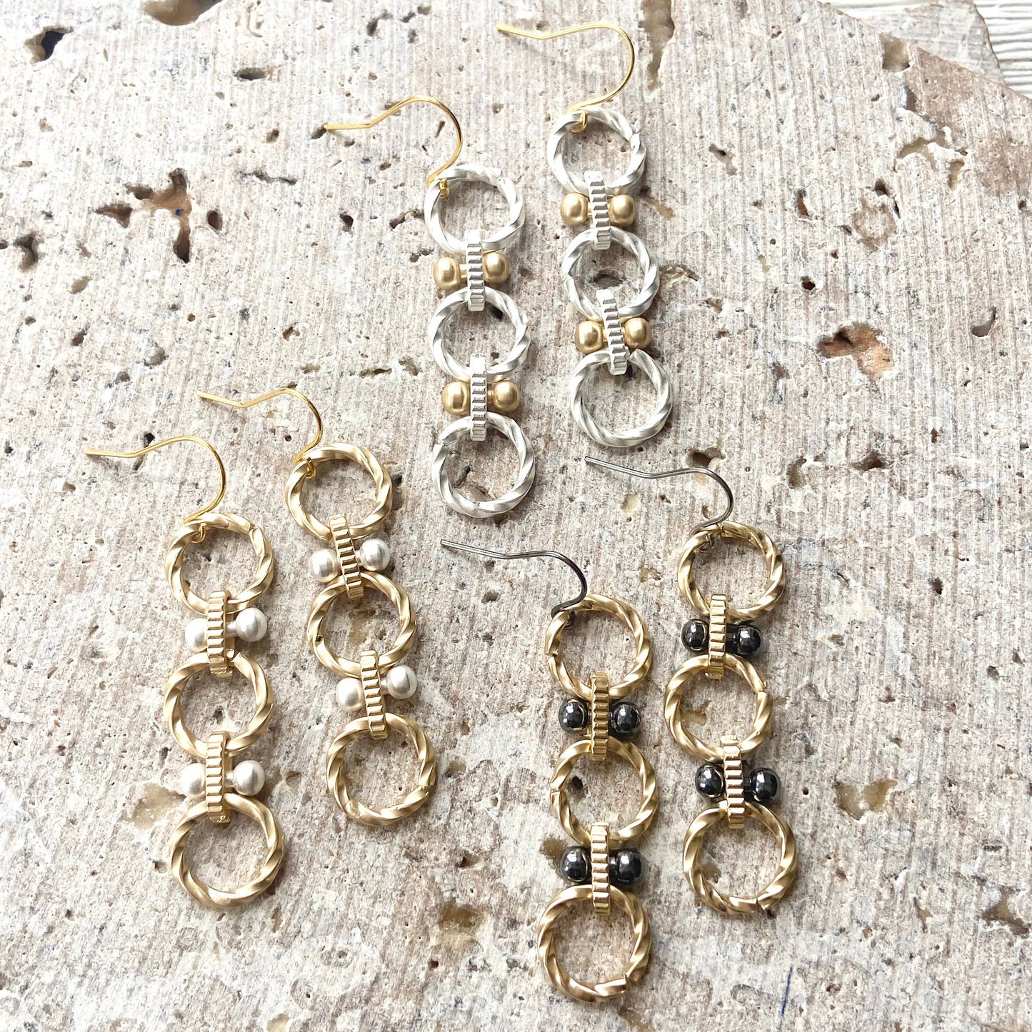 Handmade earrings matte metal