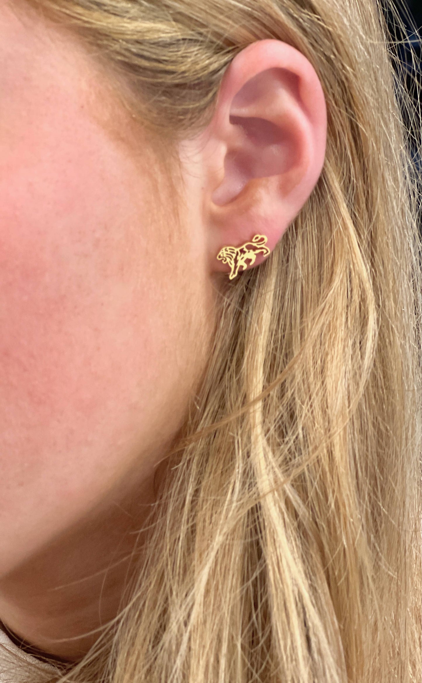 Lion Gold Stud earrings