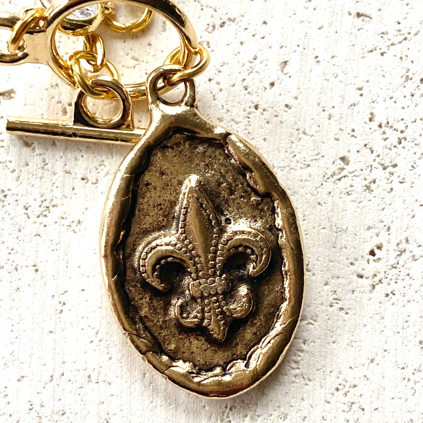 Queen Bee Fleur de lis necklace
