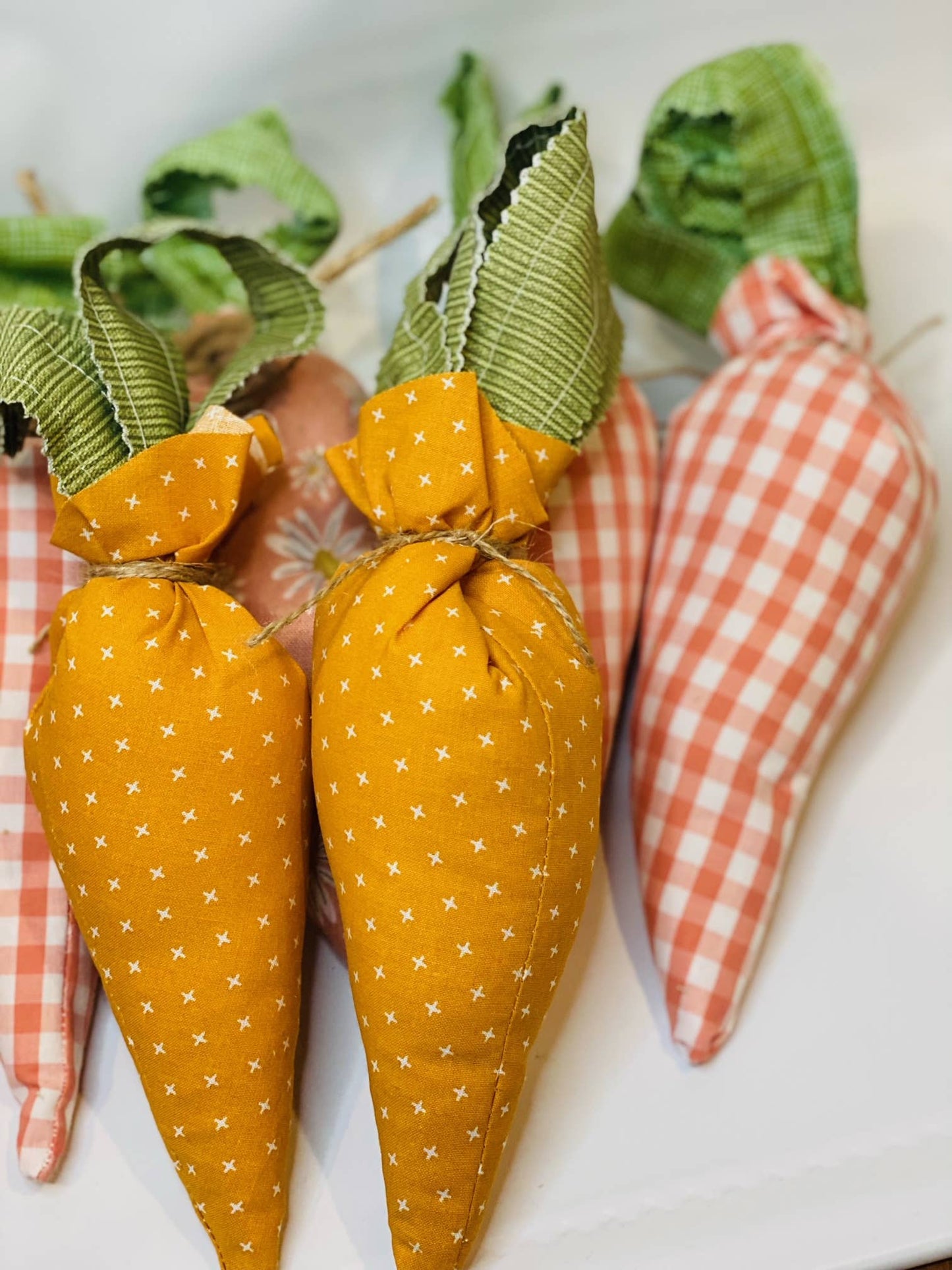 Handmade Large Fabric Carrots - 10 Inch Decorative