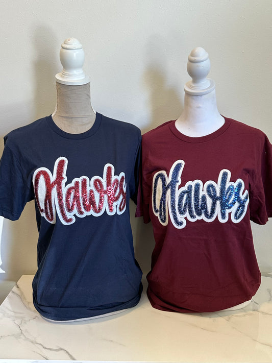 Hawks Short Sleeve Sequin Tshirt
