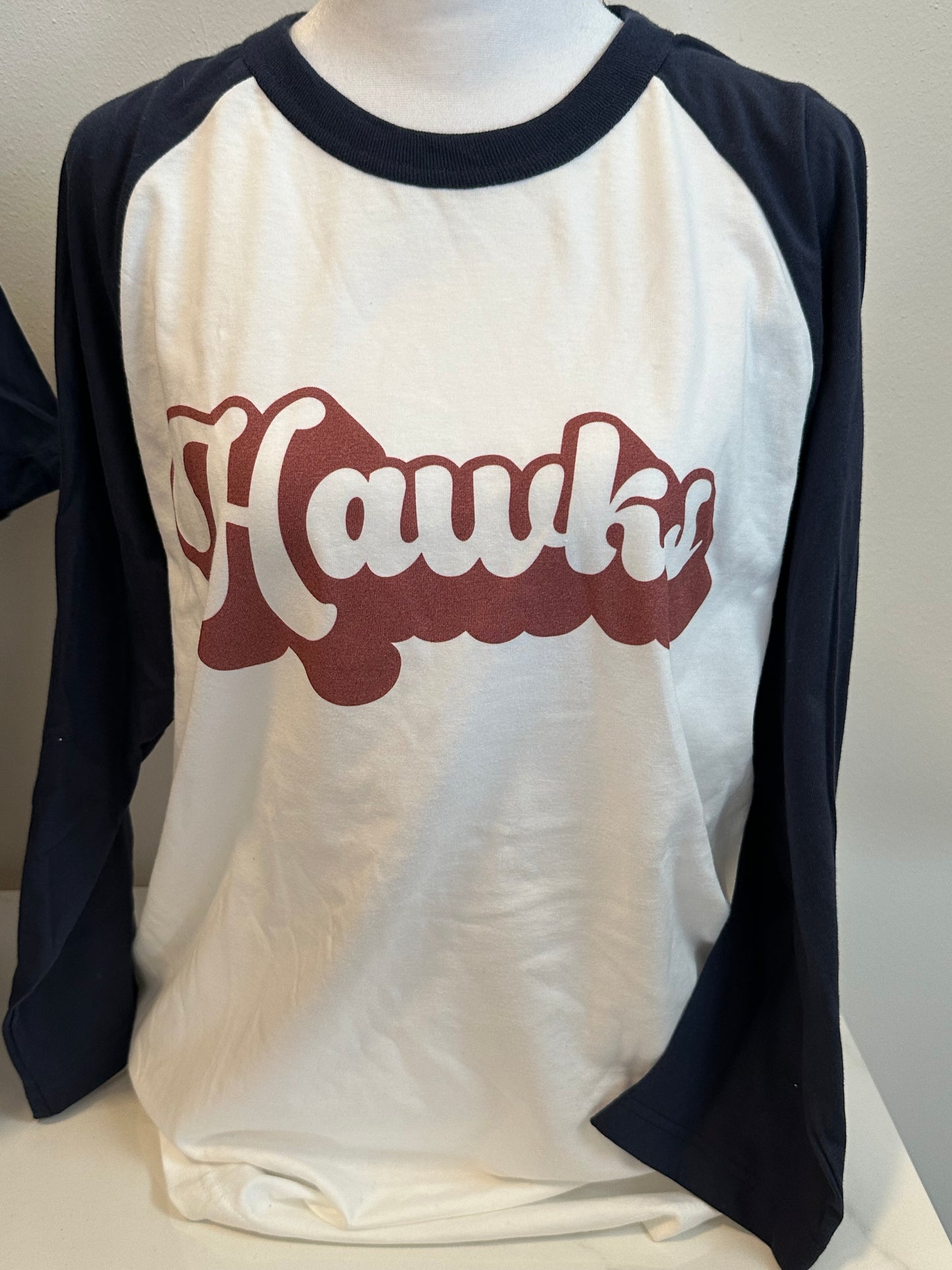 Hawks 3/4 length sleeve retro T shirt