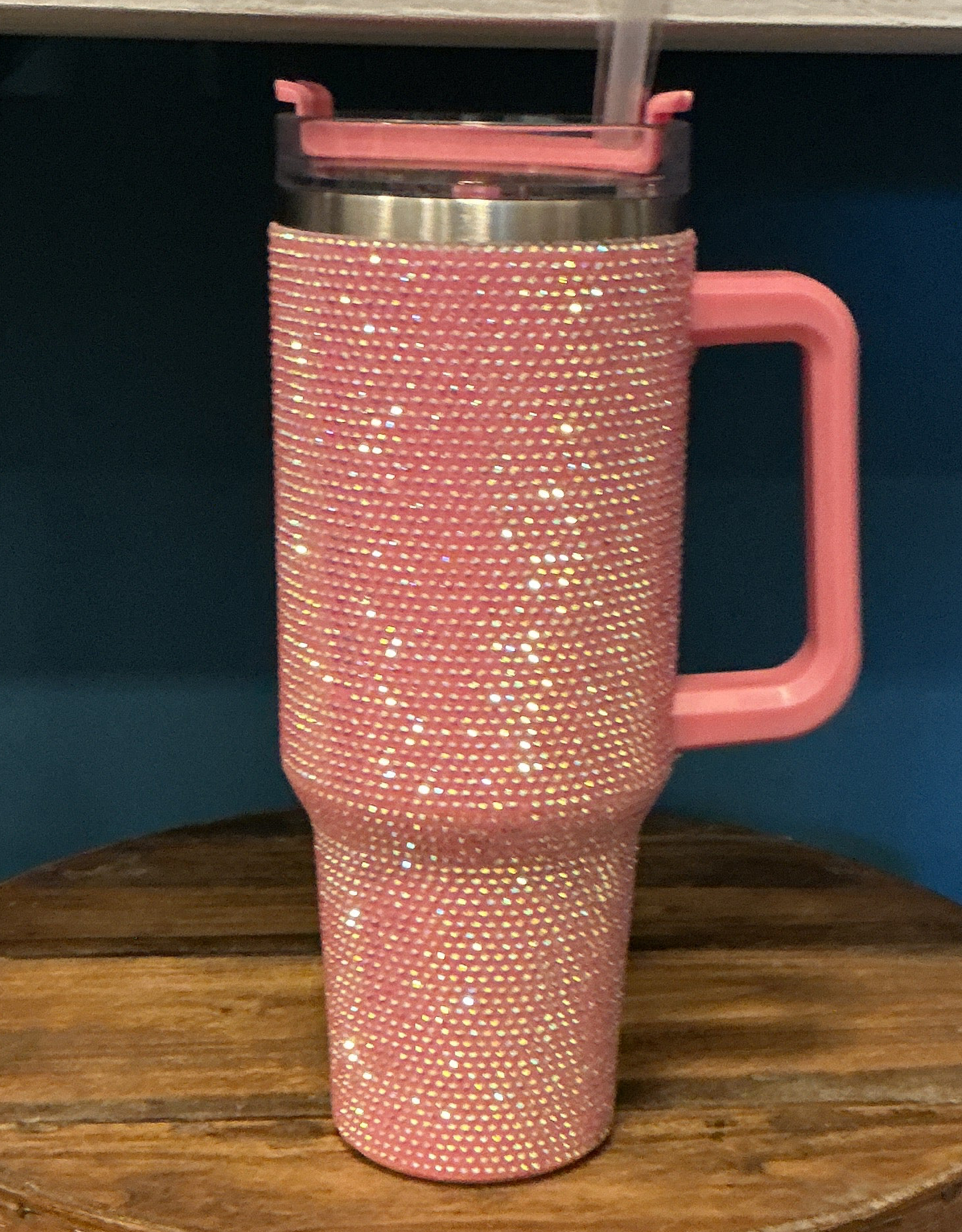 Pink Rhinestone Breast Cancer Awareness Tumbler