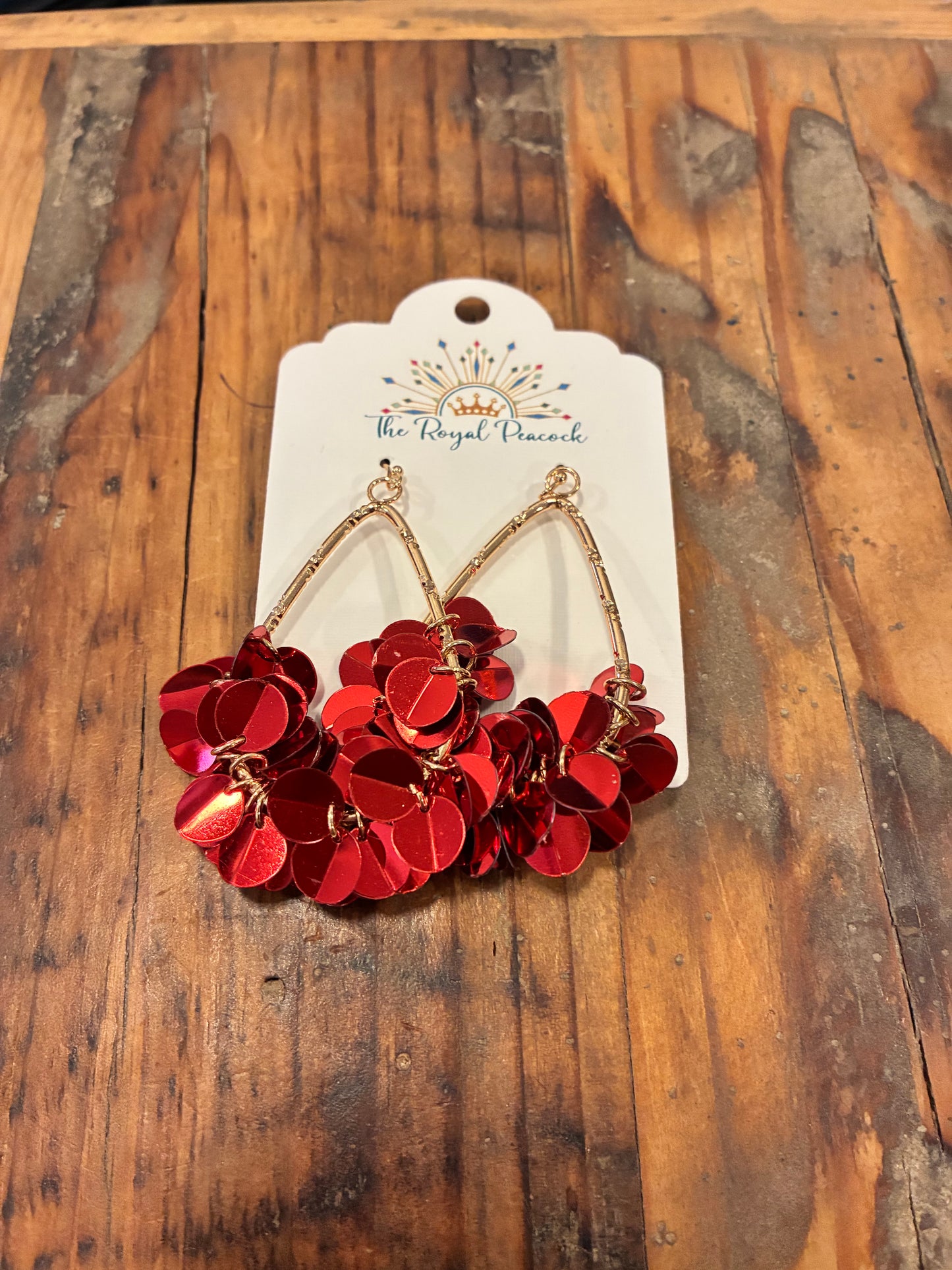 Sequin Dangle- Red