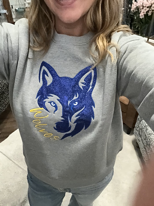 Wolves Ladies Cut Premium Crewneck