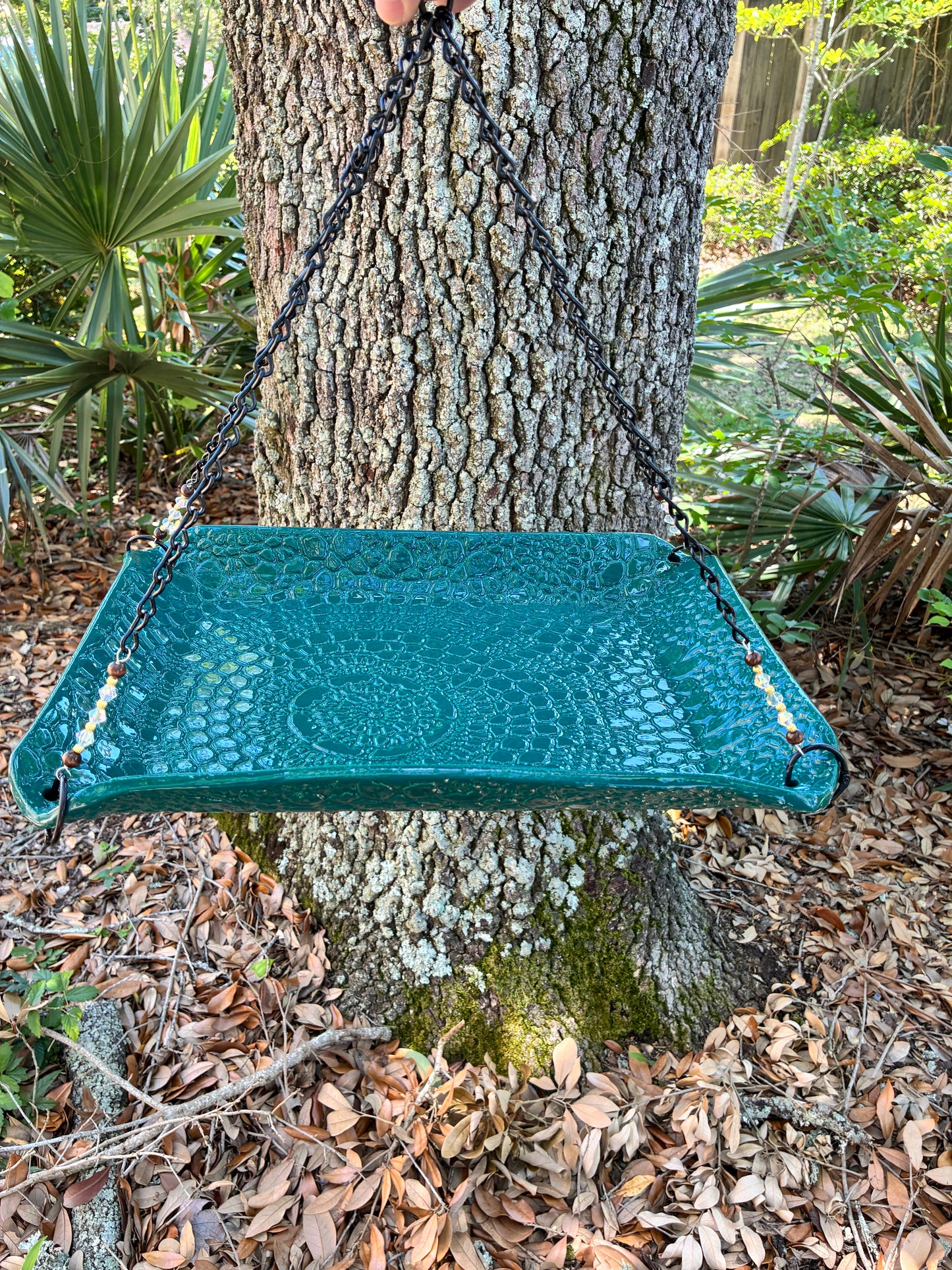 Large Rectangular Bird Feeder Dark Green