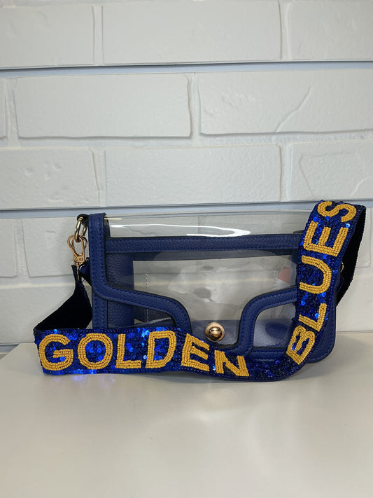 CC Golden Blues Sequin and Beaded Purse Strap
