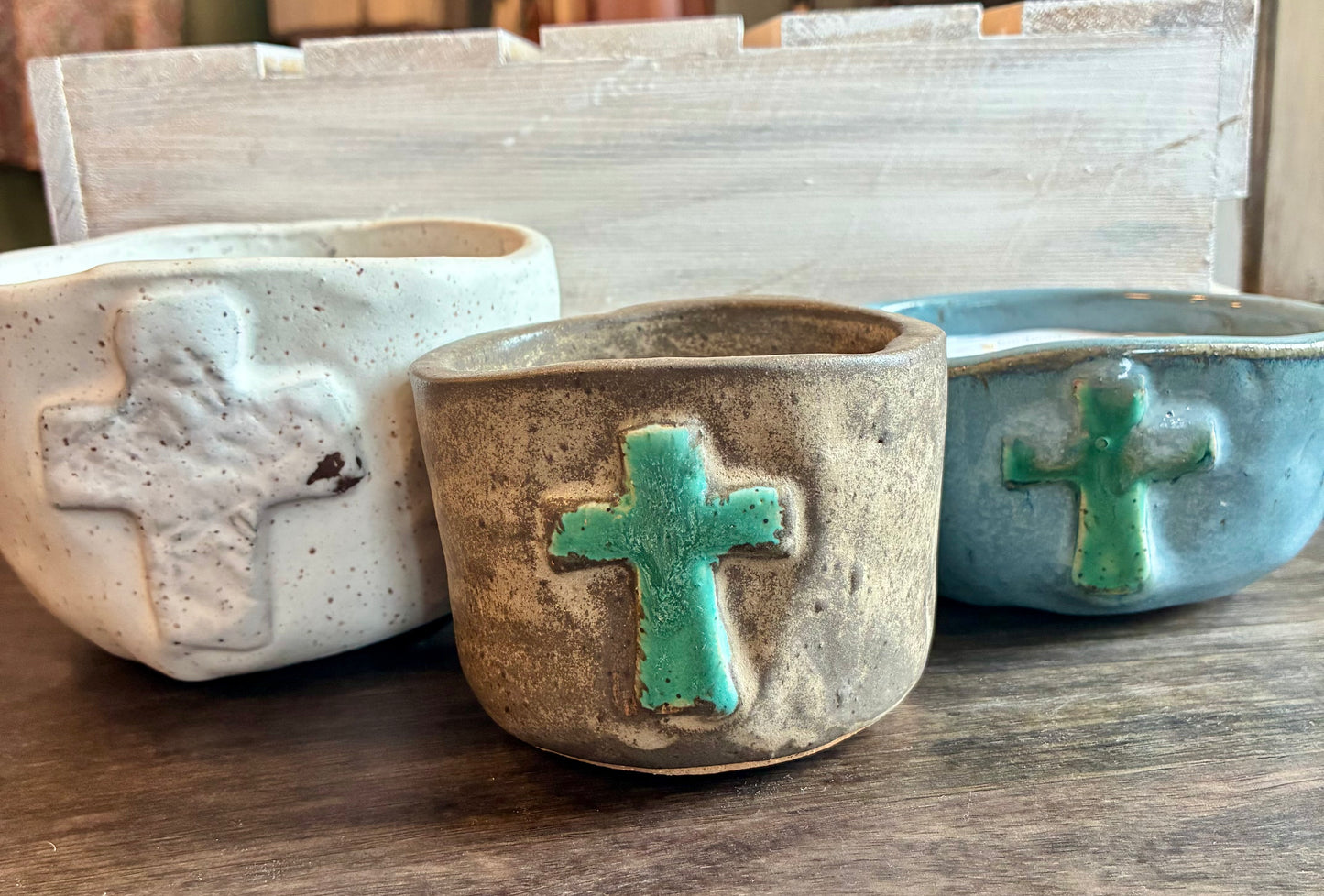 Cross Pottery Candles