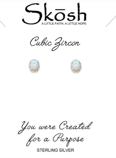 The Opal Earrings - Silver