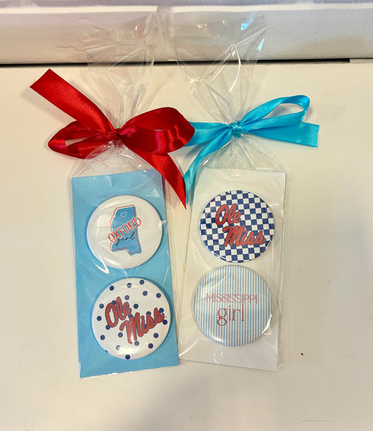 Ole Miss Big Pins (set of 2)