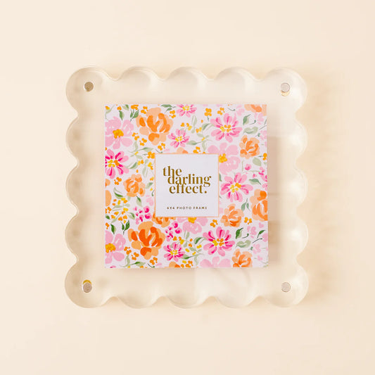 Square Scalloped Acrylic Frame-Clear