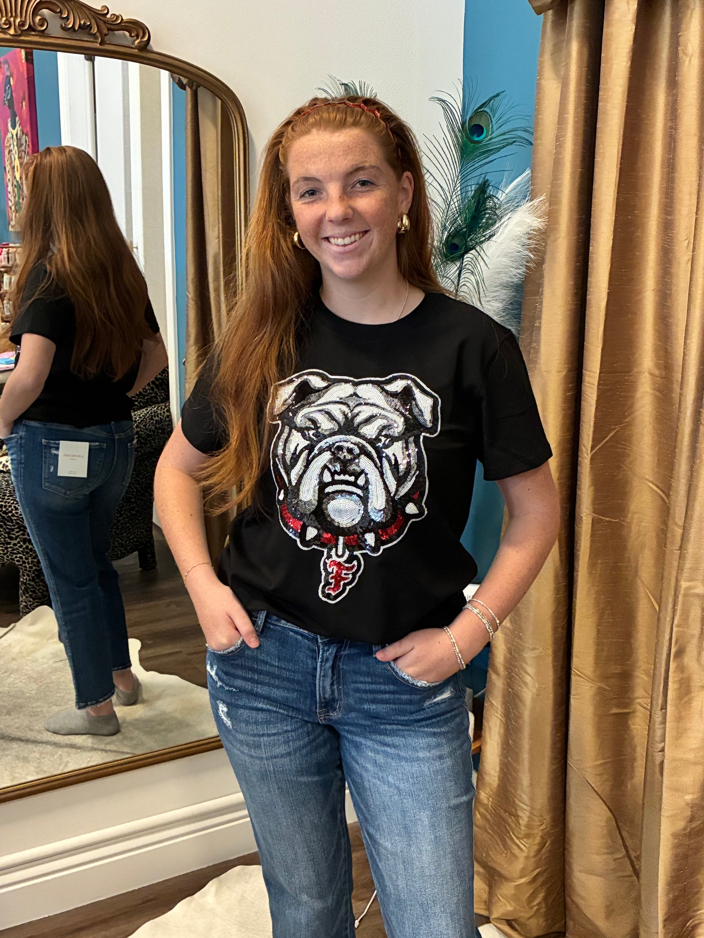FHS Bulldogs Sequined Shirt