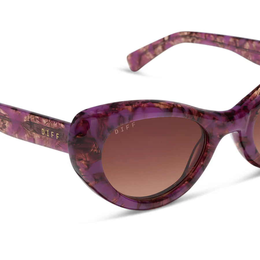 DIFF Zaria Lavender Haze Tortoise Brown Gradient Sunglasses