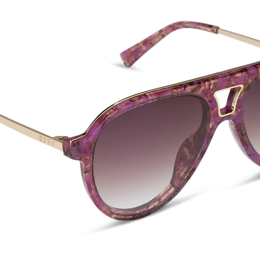 DIFF Tosca III Lavender Haze Tortoise Brown Gradient Sunglasses