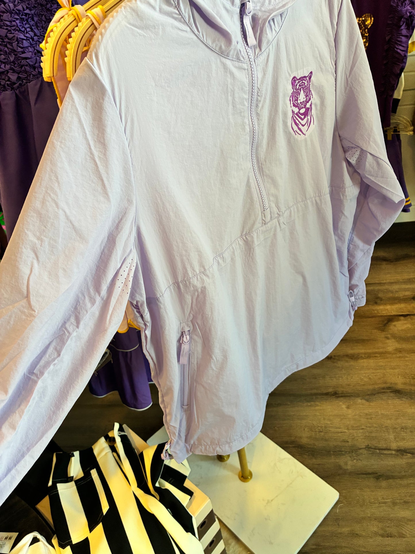 Lavender LSU Tiger Windbreaker