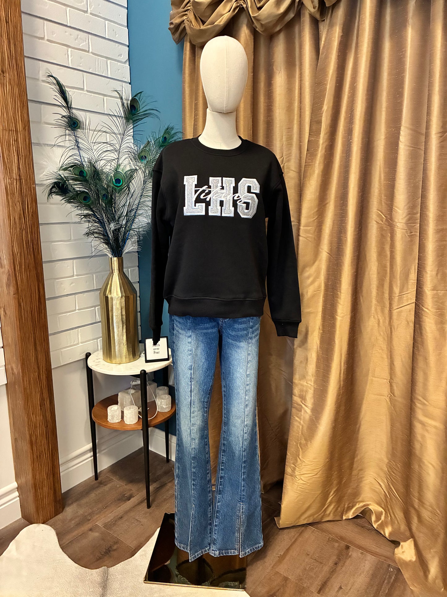 LHS with Titan Script Ladies Cut Premium Crewneck