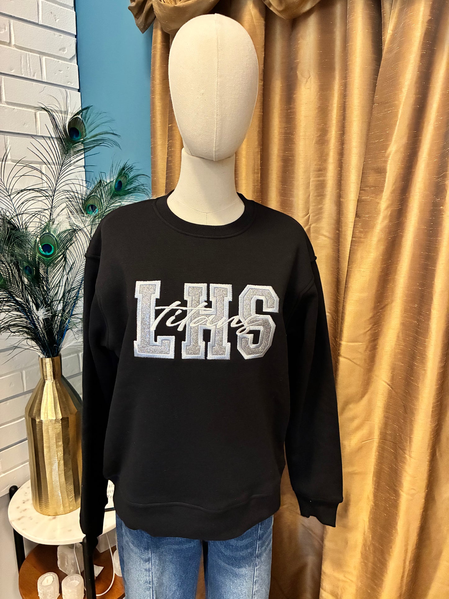 LHS with Titan Script Ladies Cut Premium Crewneck