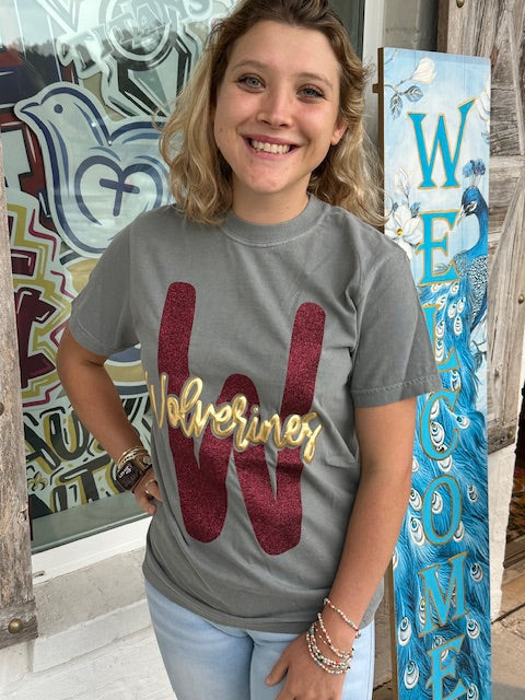 Wolverine Double Font Puff Glitter Tee