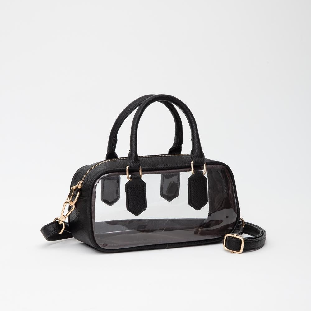 Black Clear Crossbody Tote Bag