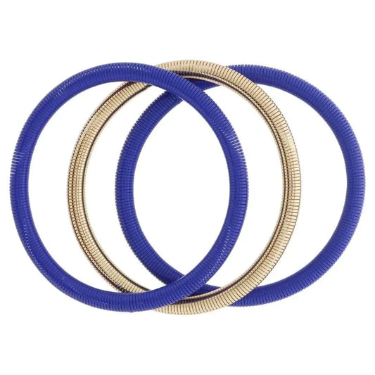 Royal Blue and Gold Roll on Bracelets