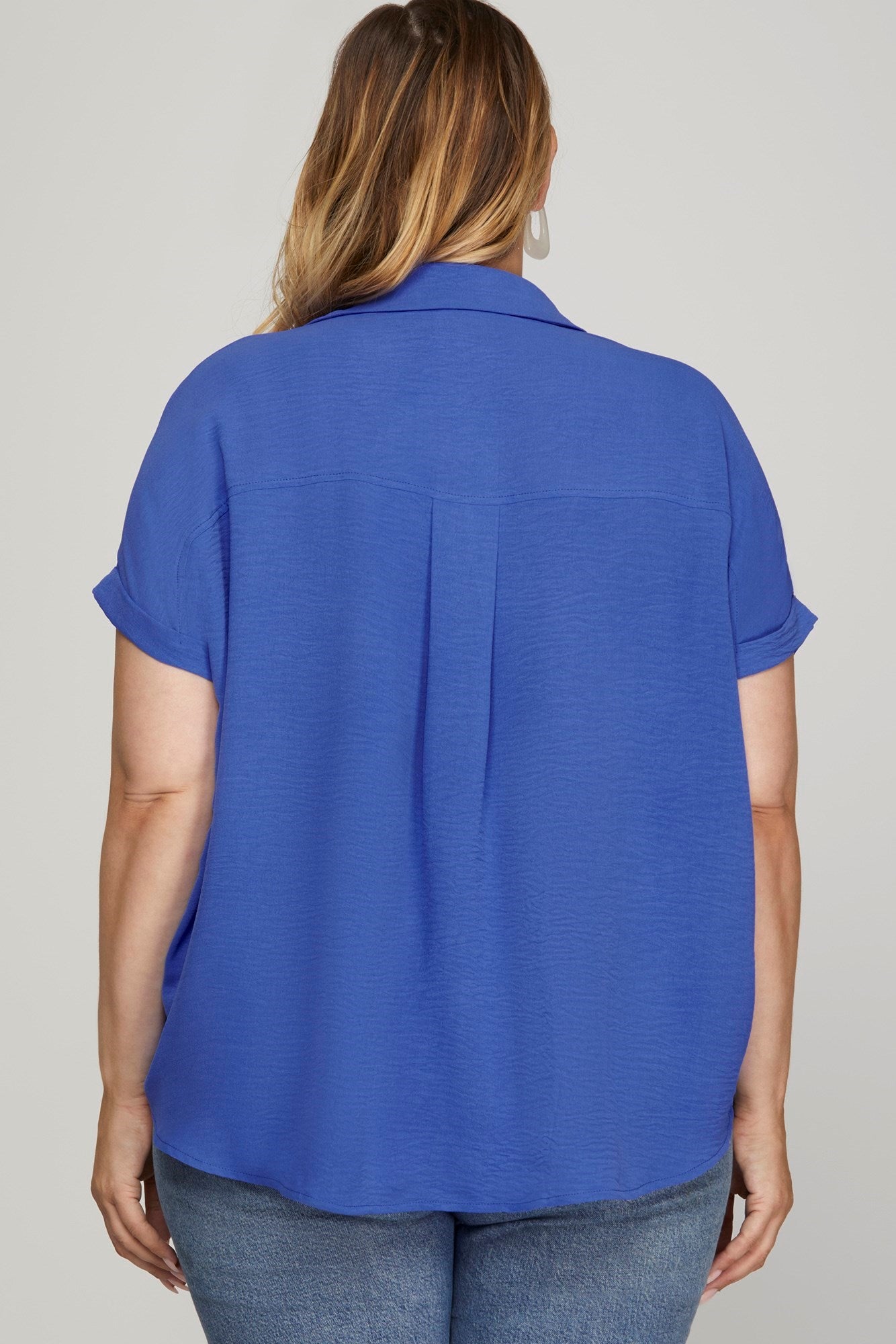 Cobalt blue top Curvy Fit