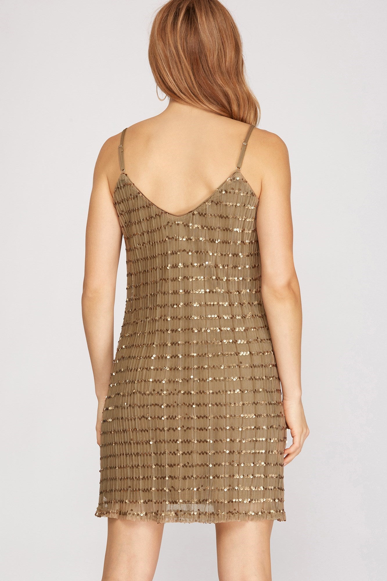 SALE 50% off Bronze Cami Sequin Dress