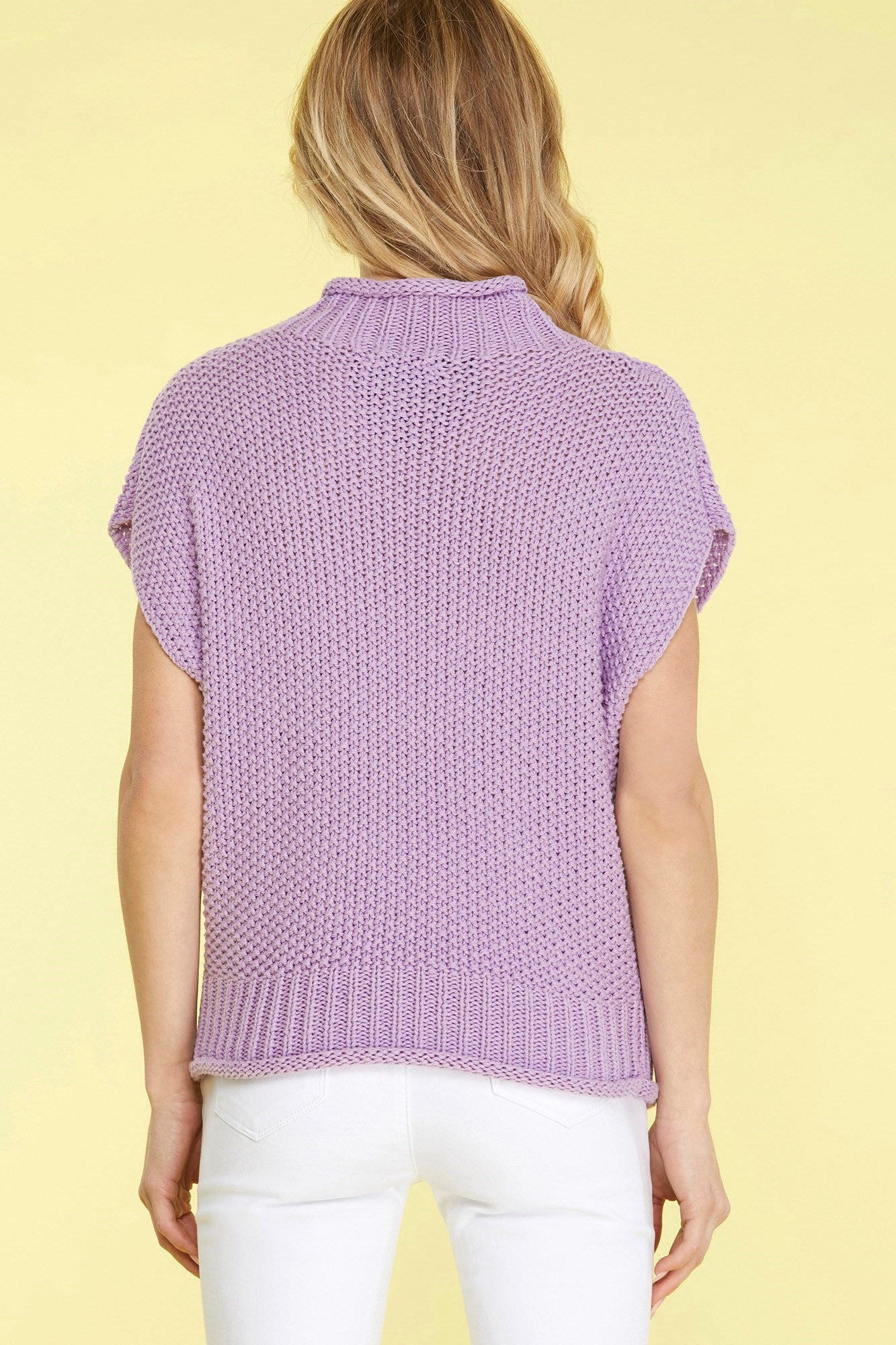 Lavender Drop Shoulder Mock Sweater