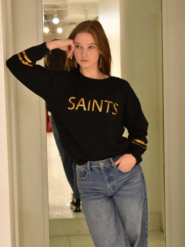 Saints Sequin Sweater