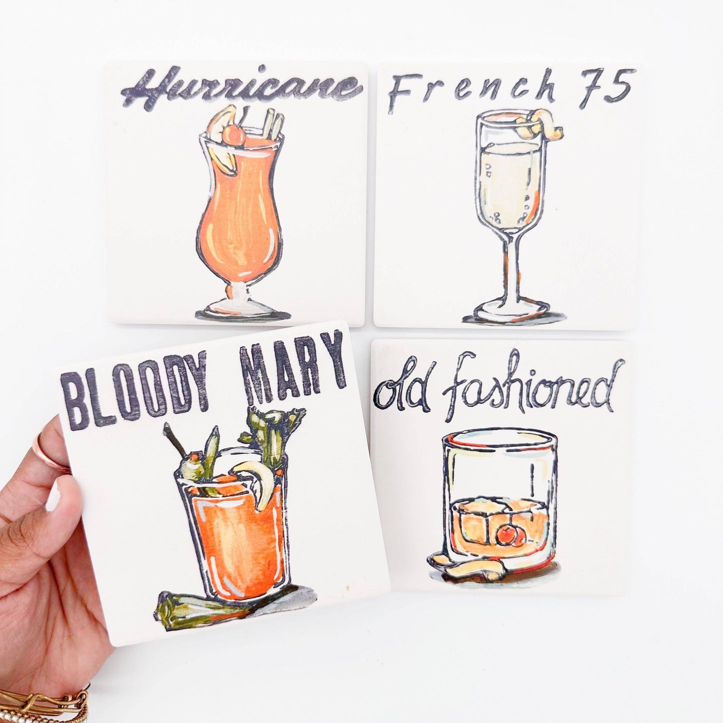Old Fashioned Coaster - Cocktail Fun Absorbent Stone Decor