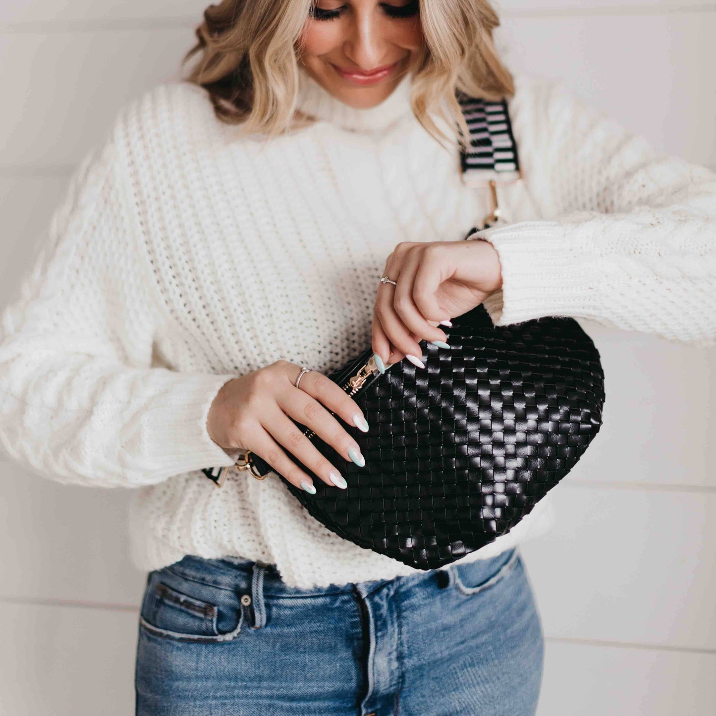 Westlyn Woven Bum Bag: Black