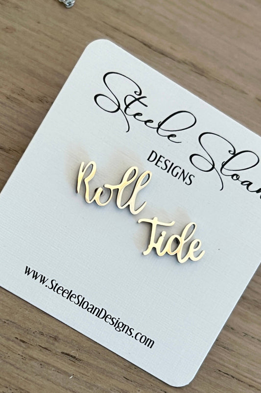Roll Tide Earrings Silver