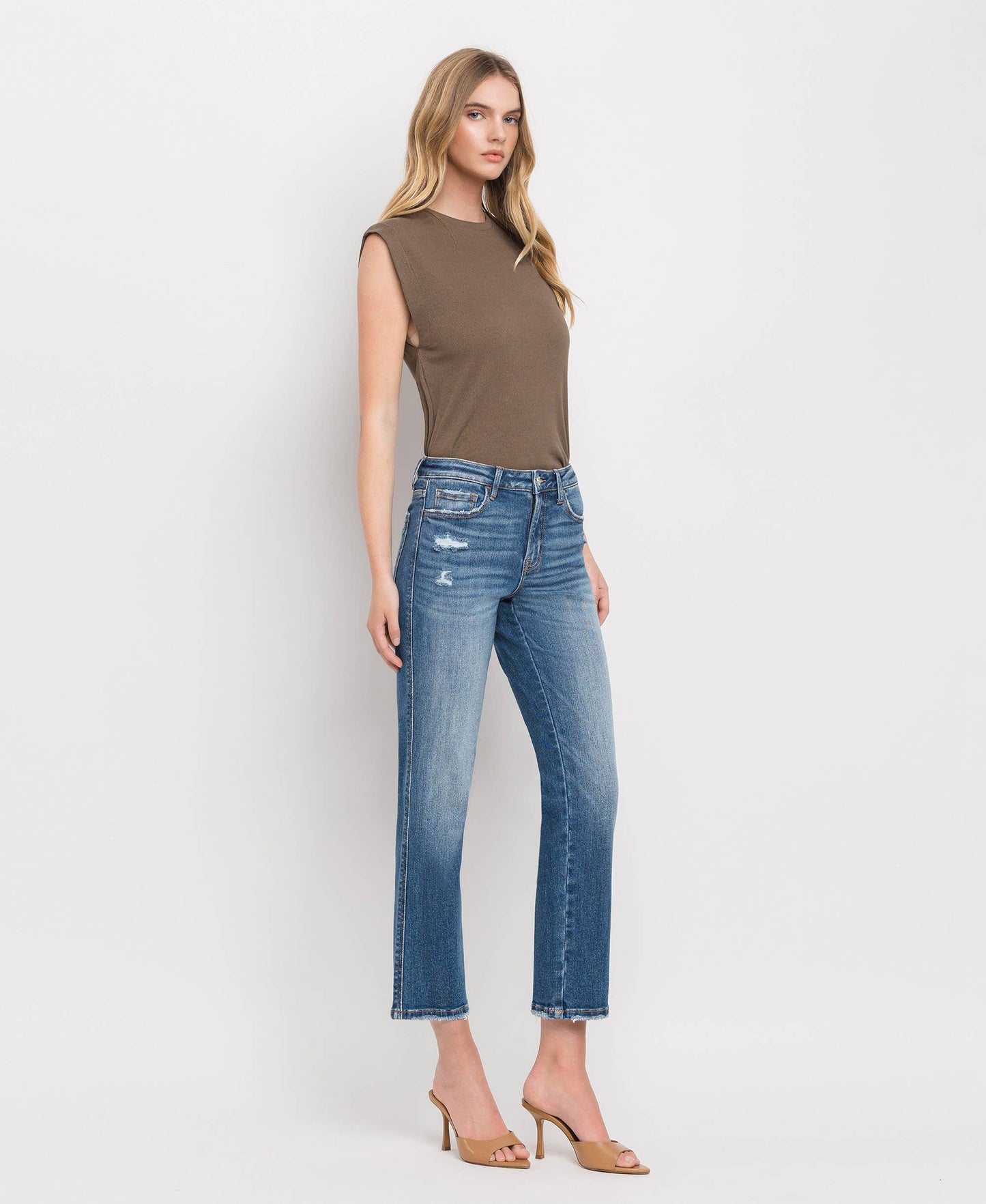 HIGH RISE CROP STRAIGHT JEANS
