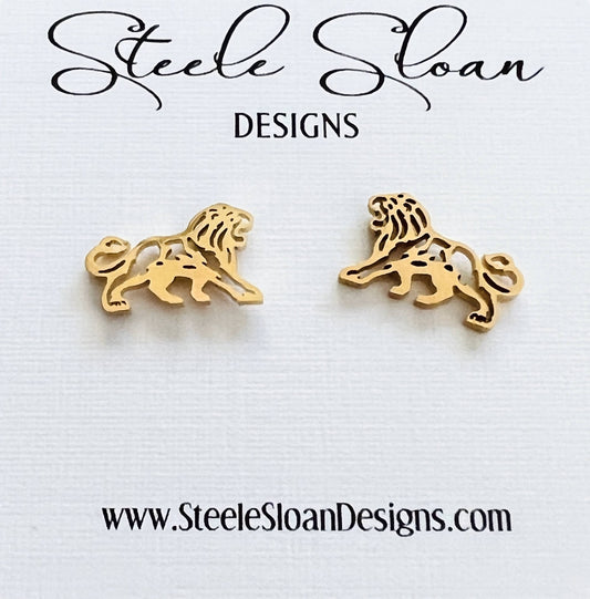Lion Gold Stud earrings