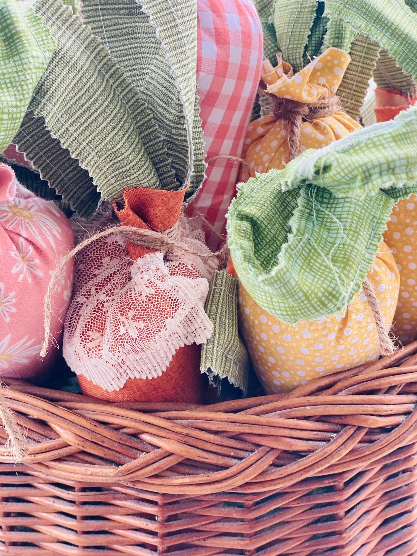 Handmade Large Fabric Carrots - 10 Inch Decorative